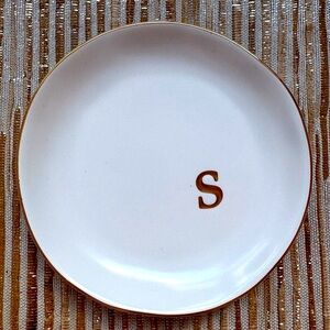 S Monogrammed Ceramic Dish